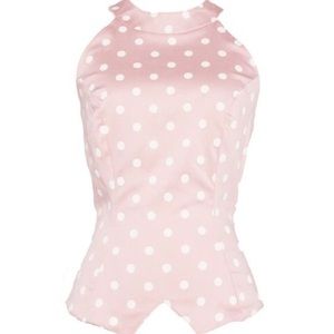 Pinup Girl pink/white Carol top, Large